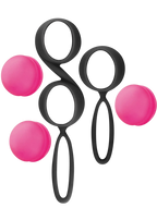 Set de boules de Geisha noires roses à billes amovibles