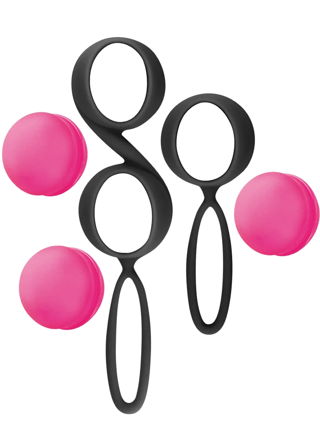 Set de boules de Geisha noires roses à billes amovibles