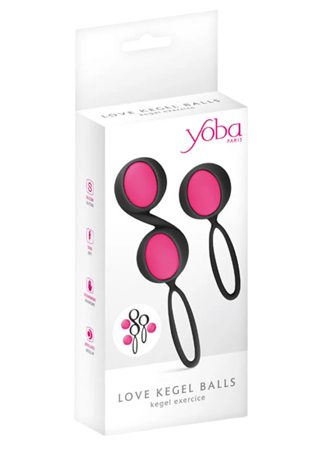 Set de boules de Geisha noires roses à billes amovibles