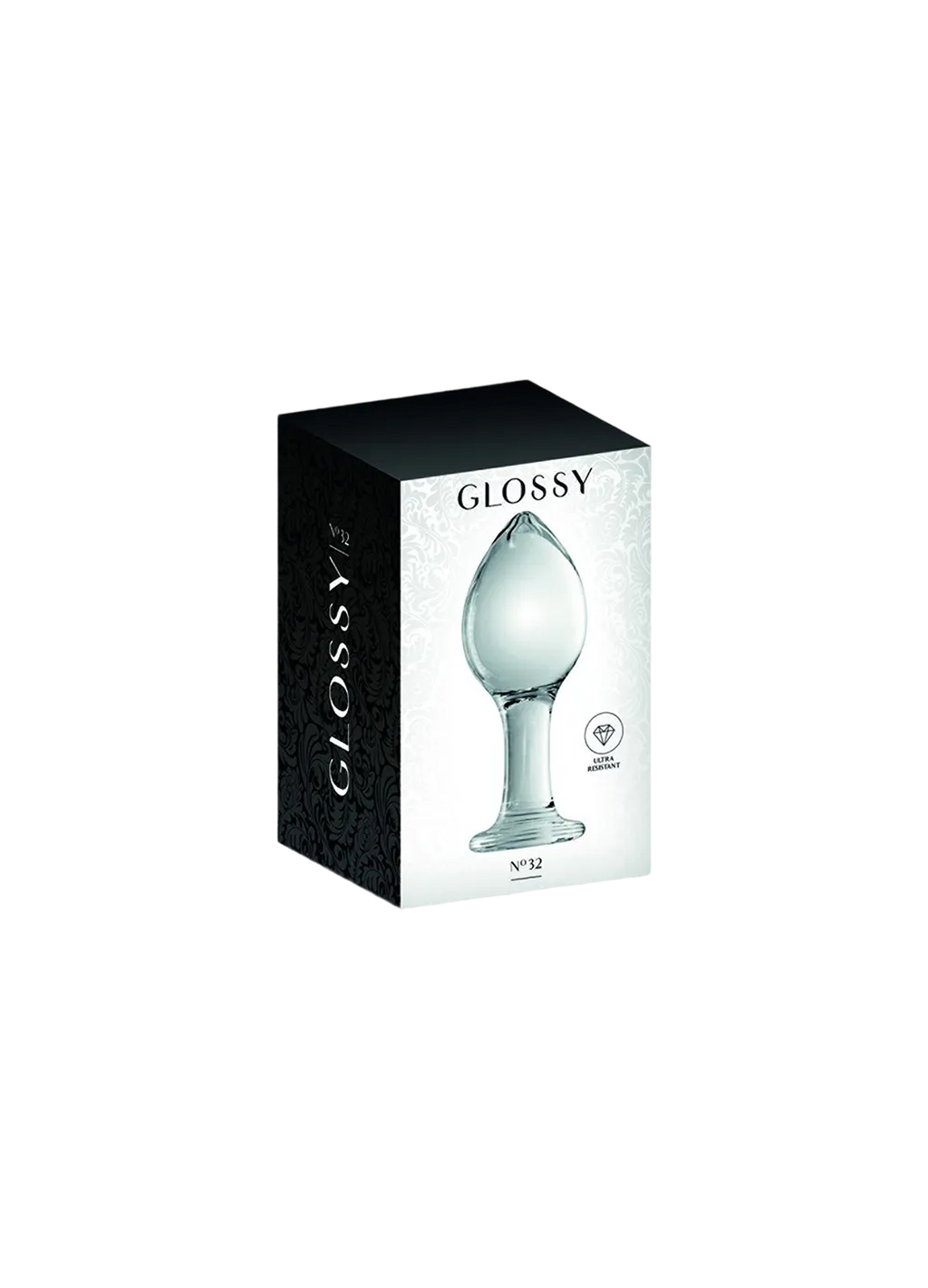 Plug anal boule en verre transparent n°32 Glossy