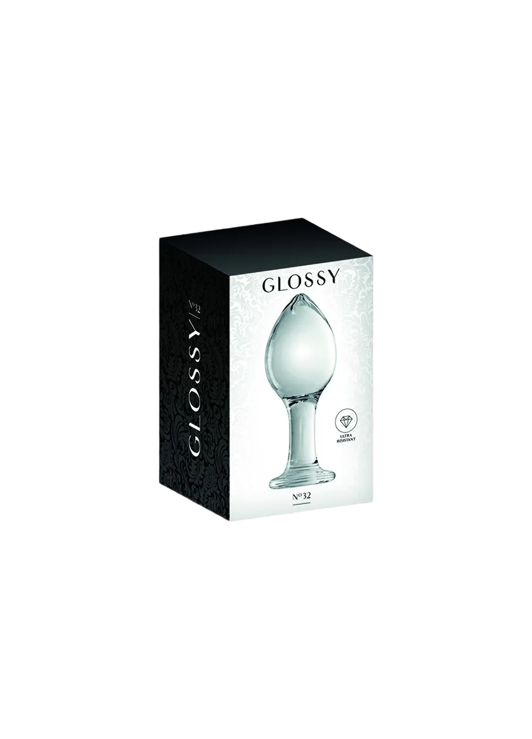 Plug anal boule en verre transparent n°32 Glossy