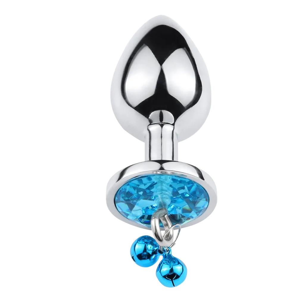 Plug bijou aluminium bleu avec clochettes Taille M JINGLE