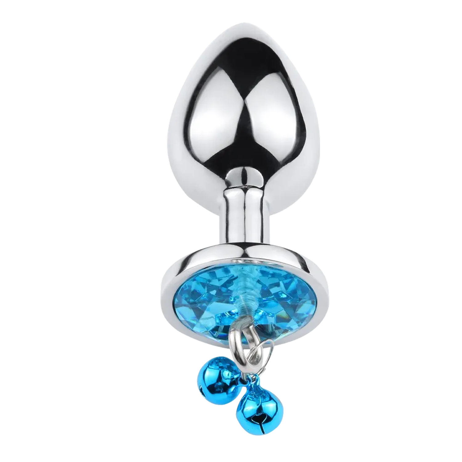 Plug bijou aluminium bleu avec clochettes Taille M JINGLE