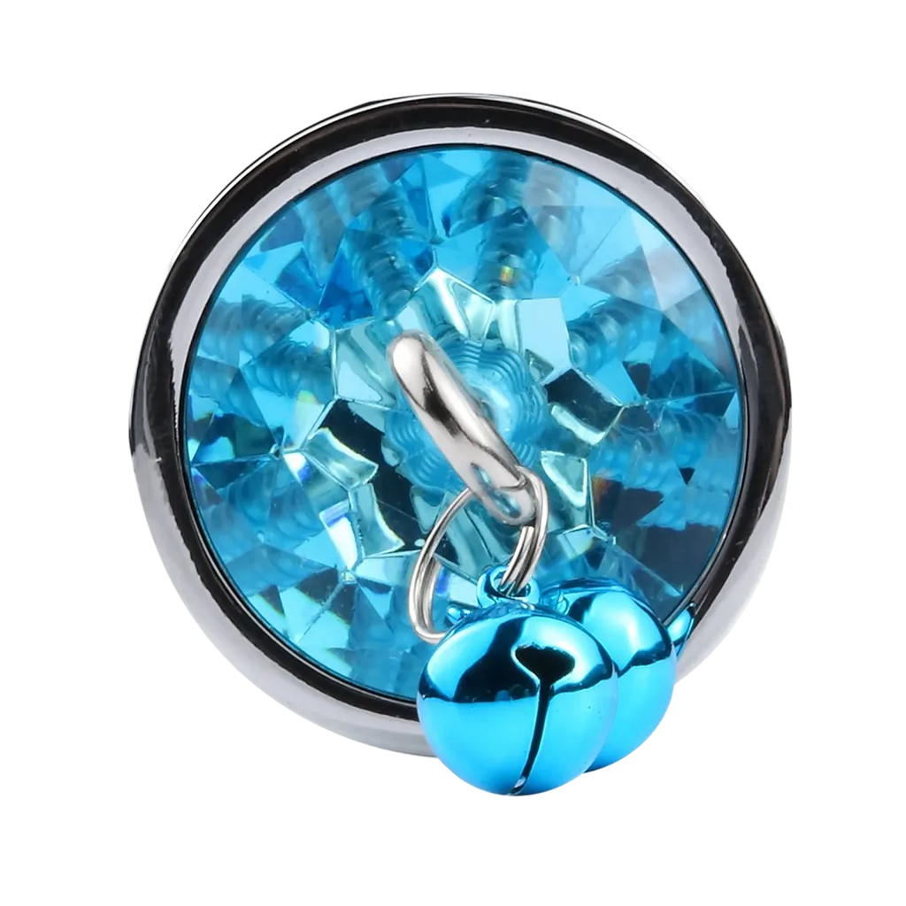 Plug bijou aluminium bleu avec clochettes Taille M JINGLE