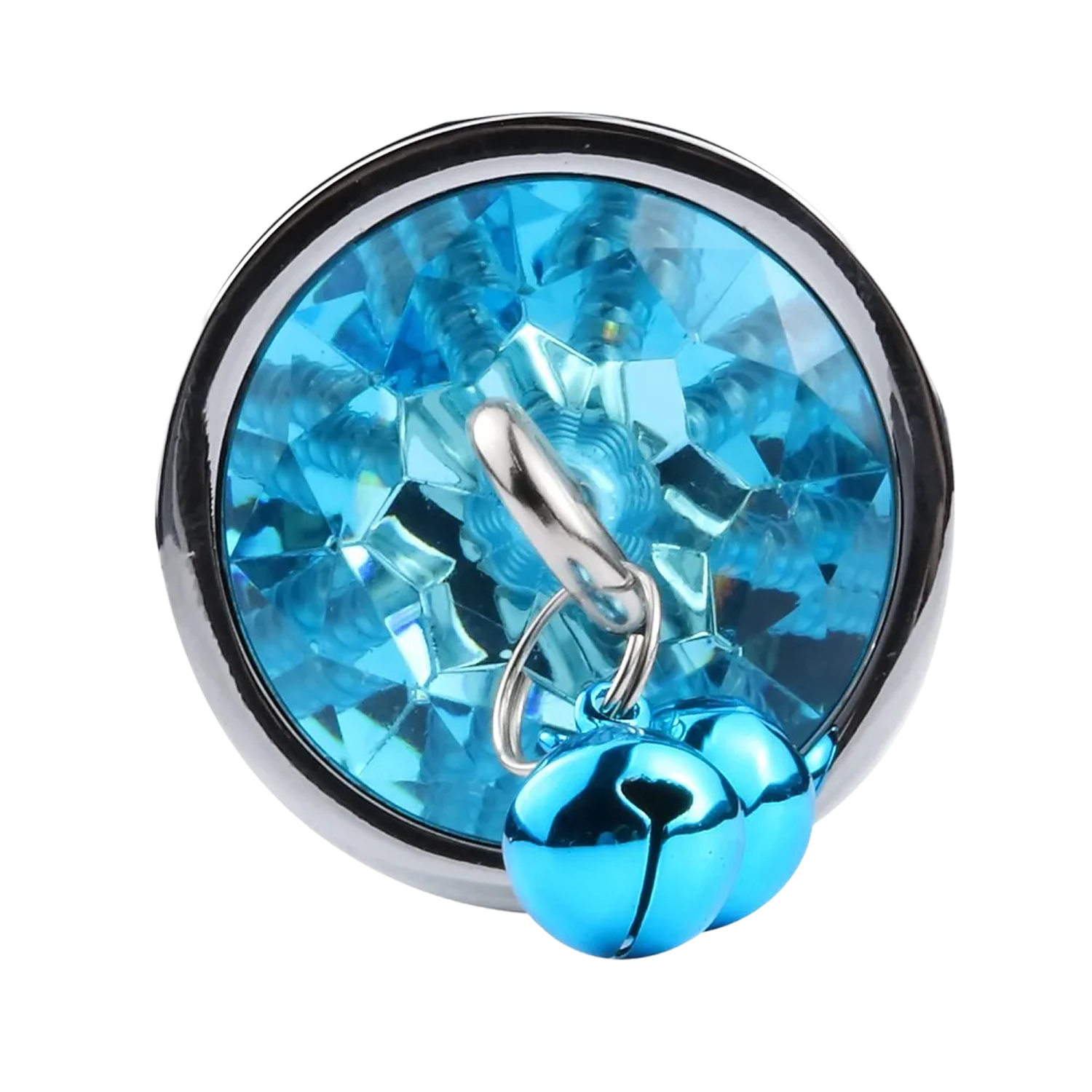 Plug bijou aluminium bleu avec clochettes Taille M JINGLE