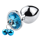 Plug bijou aluminium bleu avec clochettes Taille M JINGLE