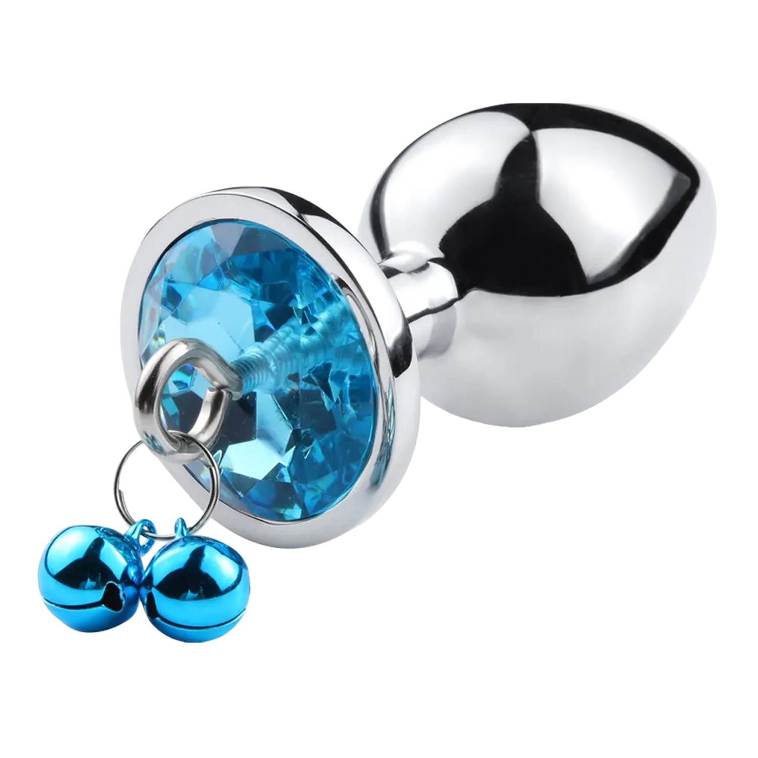 Plug bijou aluminium bleu avec clochettes Taille M JINGLE