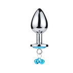 Plug bijou aluminium bleu avec clochettes Taille M JINGLE