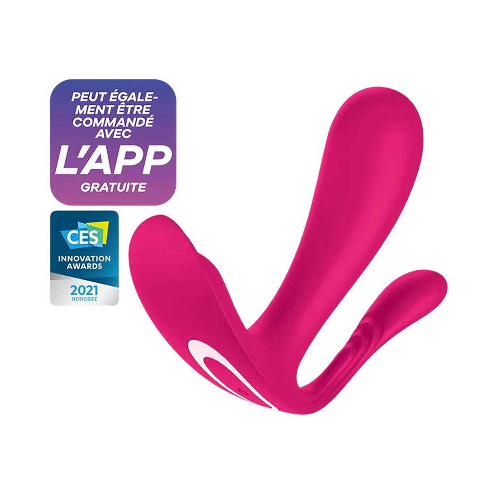 3 en 1 Vibromasseurs et stimulateur clitoridien rose connecté Top Secret + Satisfyer