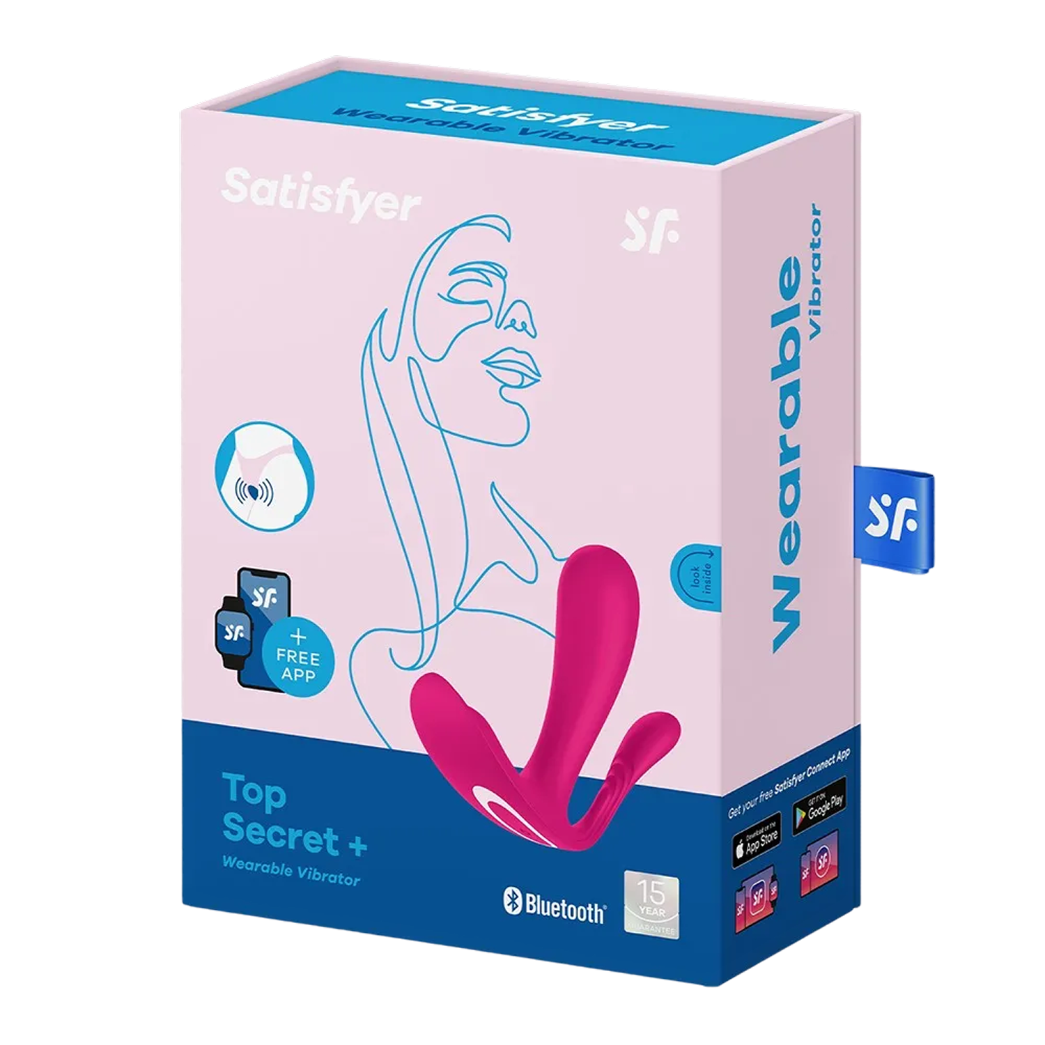 3 en 1 Vibromasseurs et stimulateur clitoridien rose connecté Top Secret + Satisfyer