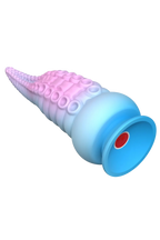 Gode ventouse tentacule Kraken vibrant 18 cm rose et bleu USB