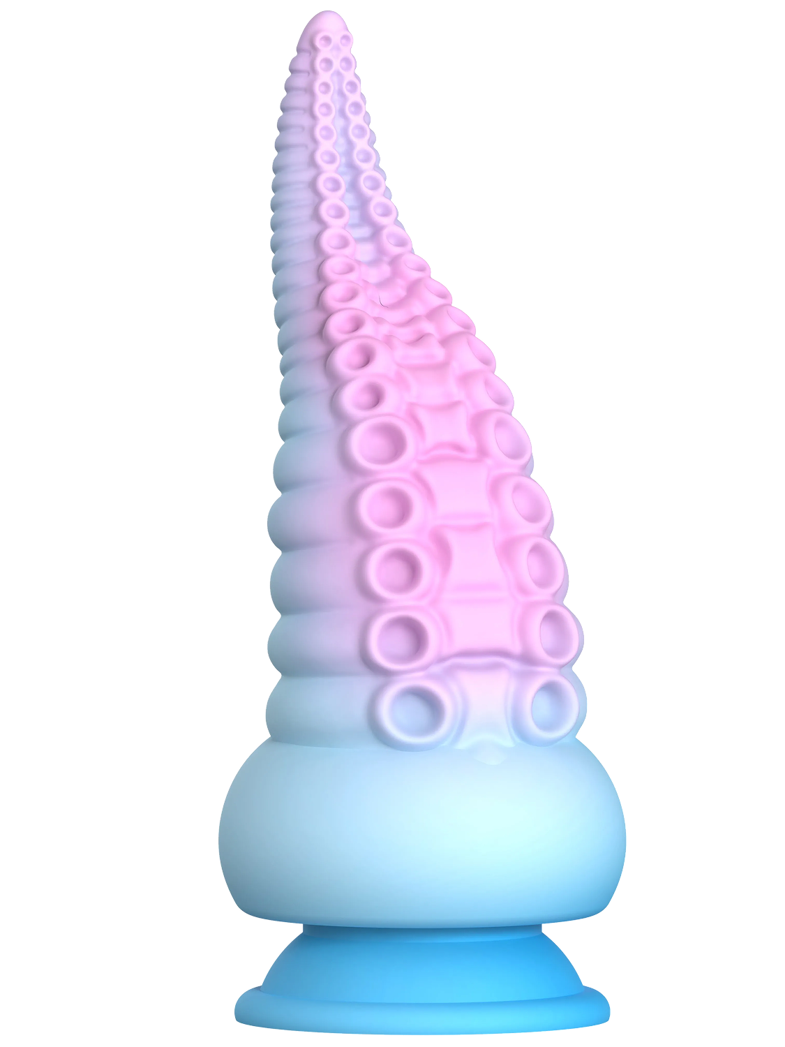 Gode ventouse tentacule Kraken 18 cm rose et bleu