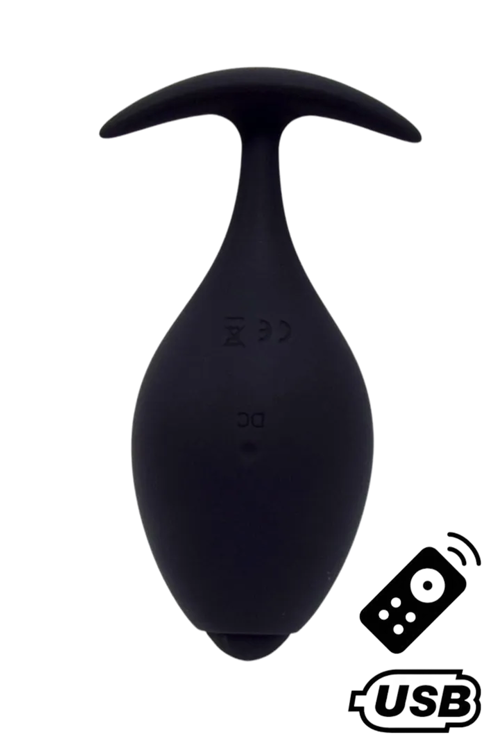 BABA, Plug vibrant anal noir USB, avec télécommande