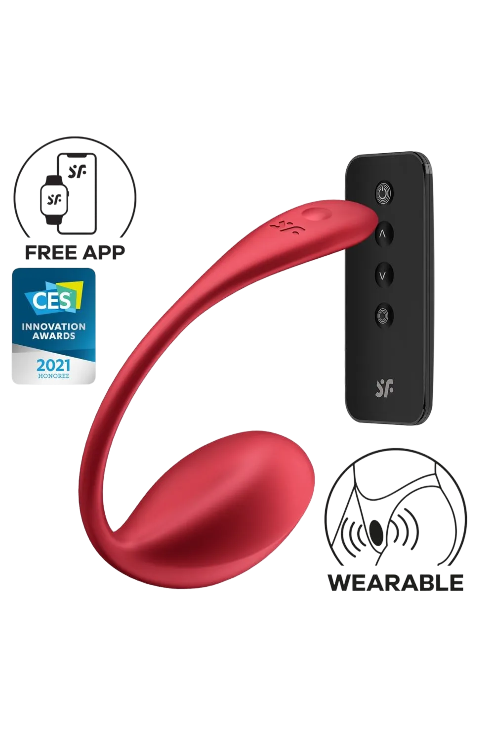 Oeuf vibrant télécommandé rouge Shiny Petal Satisfyer