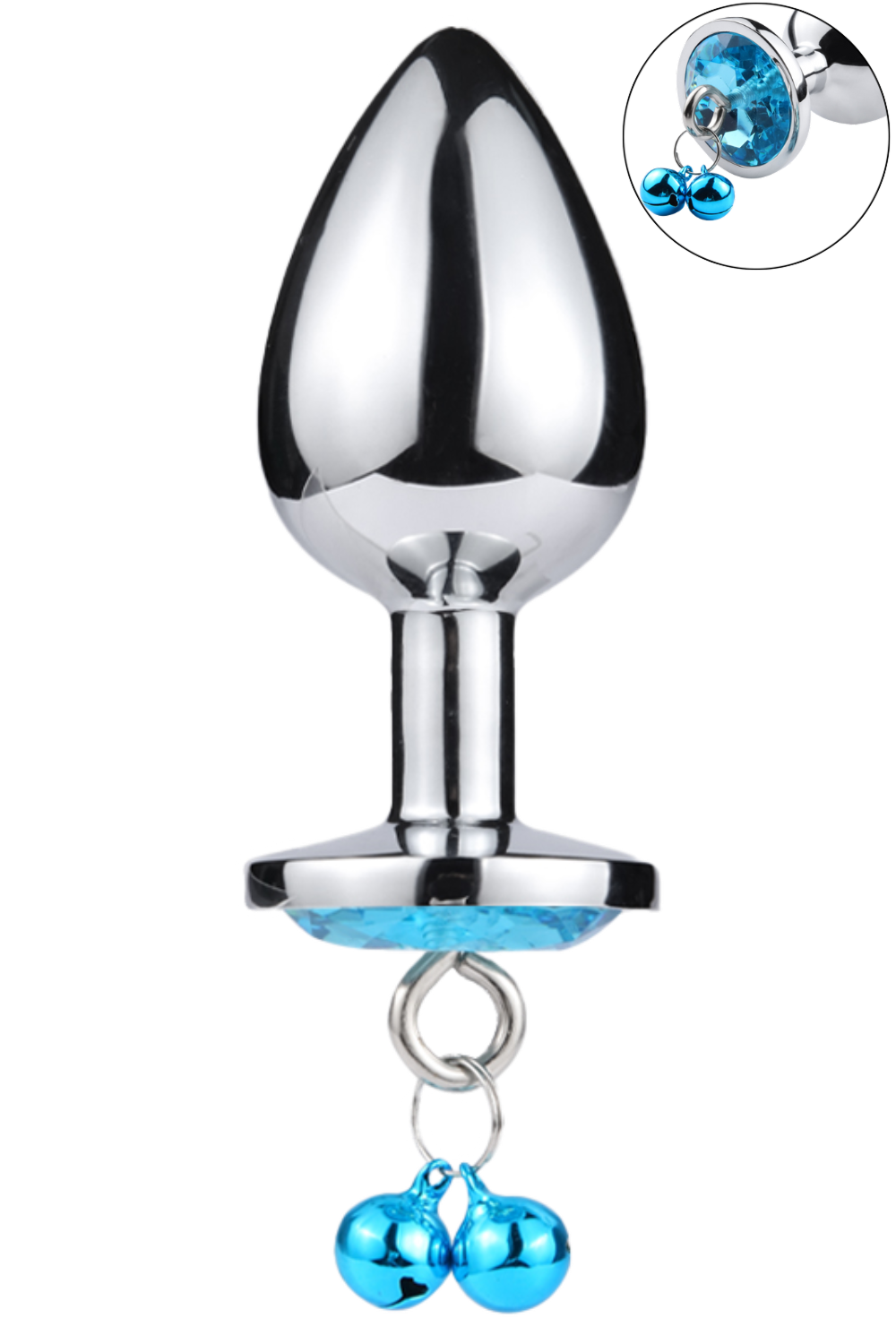 Plug bijou aluminium bleu avec clochettes Taille M JINGLE