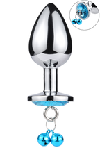 Plug bijou aluminium bleu avec clochettes Taille M JINGLE