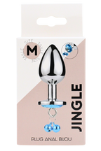 Plug bijou aluminium bleu avec clochettes Taille M JINGLE