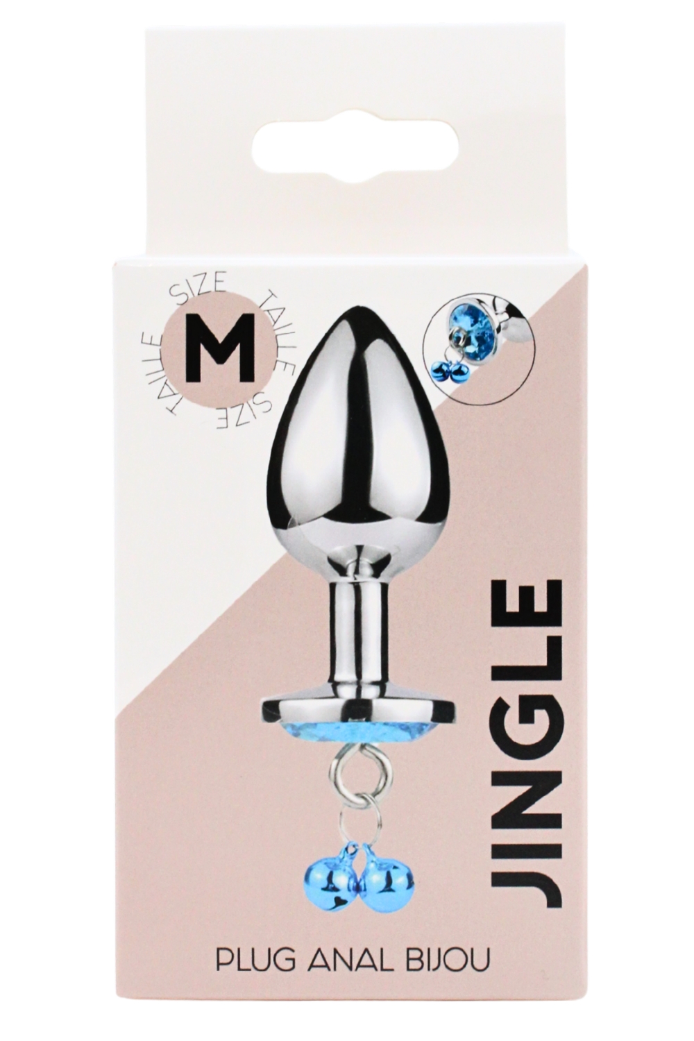 Plug bijou aluminium bleu avec clochettes Taille M JINGLE